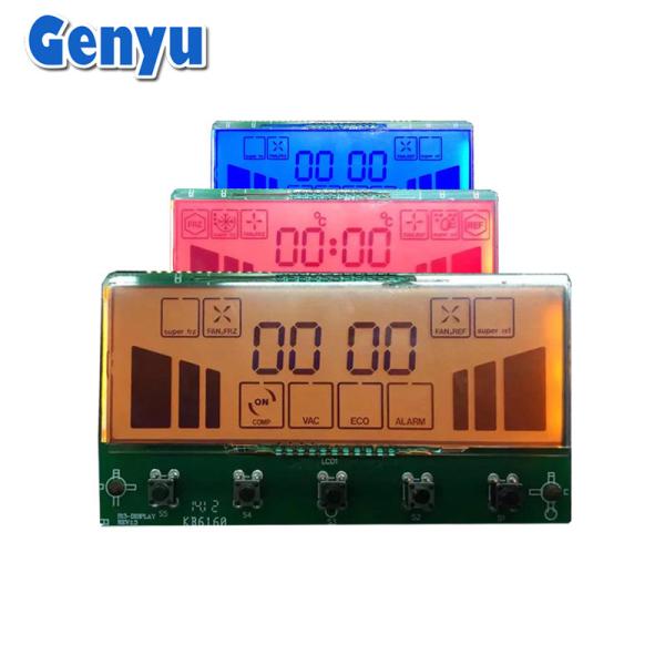 Cheap Customizable FSTN LCD Display Positive Segmented 3 Colors Backlight For Freezer for sale