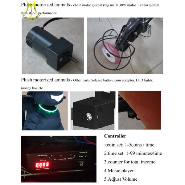 Hansel coin operated plush walking bear stuffing animal machine riding panda toy