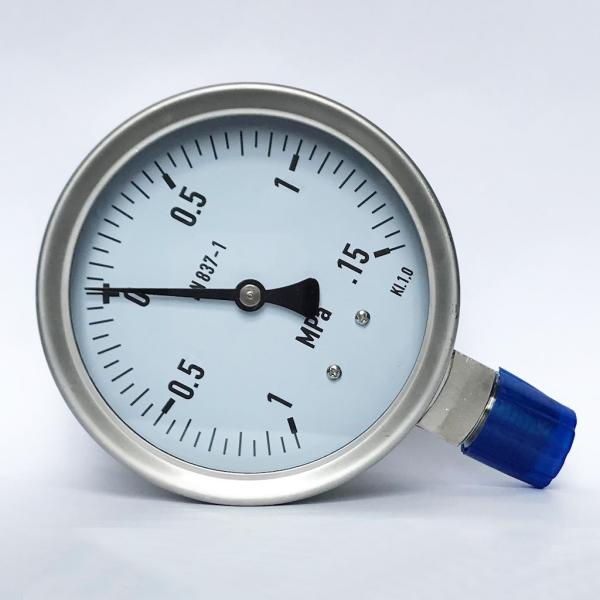 Cheap 4" -1 ~1.5 MPa Bottom Connection Manometer G 1/2" Vacuum All Stainless Steel Pressure Gauge for sale