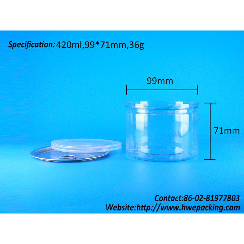 Plastic PET Round Easy Open Lid For Food Candy Cookies Snack Tea Tin Packaging Can