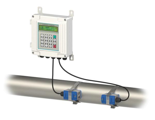Cheap Industrial Ultrasonic Flow Meter Doppler With Transducer Pipeline for sale