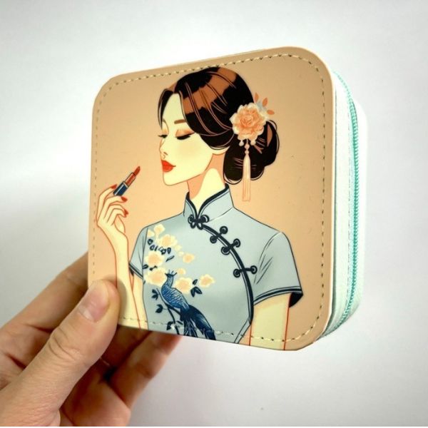 Custom Small Luxury Zipper Leather Portable Sublimation Storage Jewelry Travel Box For Necklace Earring Ring
