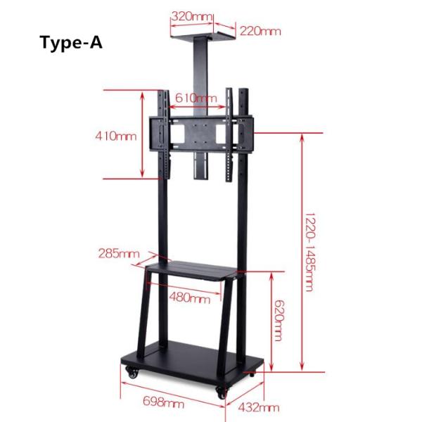 TV Mobile Bracket Conference Room LCD Monitor Lift Floor Large Screen Display Bracket Cart