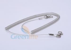 Best Retractable Steel Coil Lanyard With Clip , 5M Working Length Plastic Coil Tether wholesale