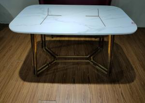 Home Room 130*80*76cm Wrought Iron Marble Table