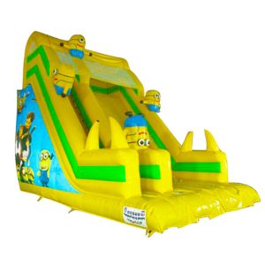 Children Fun Park Yellow Inflatable Minions Slide For Rentals