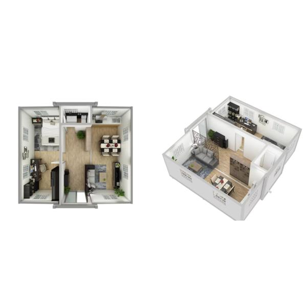 2 & 3 bedroom Expandable Living Container House Modular Container House With Steel Structure