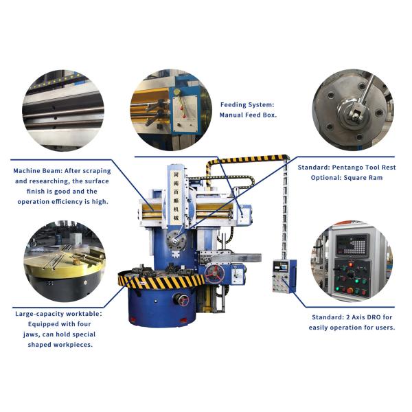 CK5123 Cnc Vertical Lathe Machine VTL Single Column Cnc Vertical Turning Turret