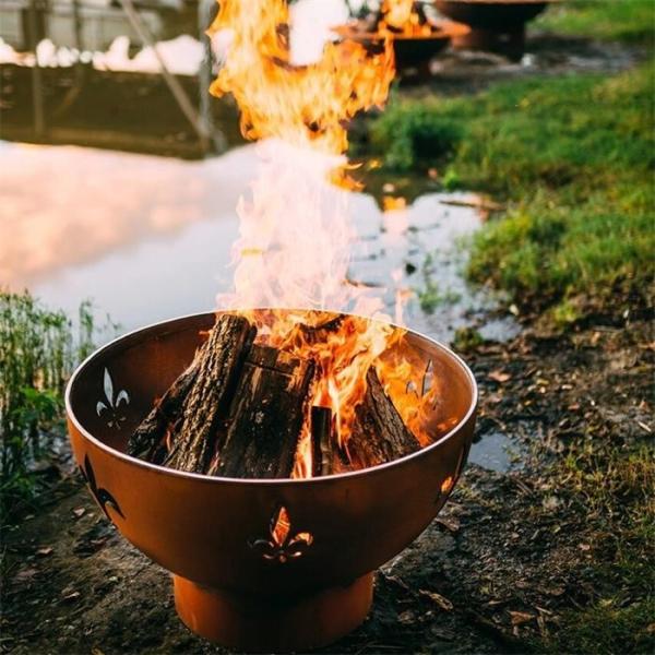 Cheap Wood Burning Hemisphere Corten Steel Fire Pit Bowl For Outdoor Camping for sale