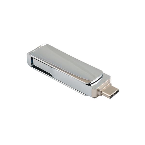 Silver Metal Type C Pendrive With Shiny Compliance With American Certification