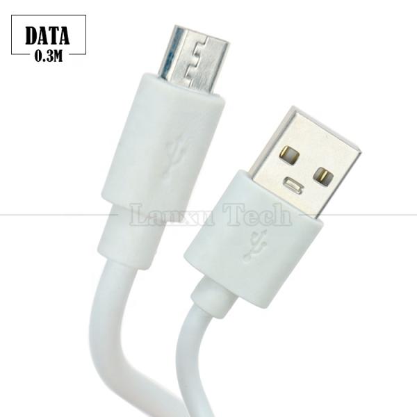 Short 30cm White Black Data V8 Micro USB Charger Cable for Android Phone