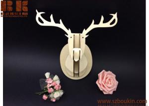 China 2018 new DIY big head deer head wall hanging home wall decor wood natural color on sale