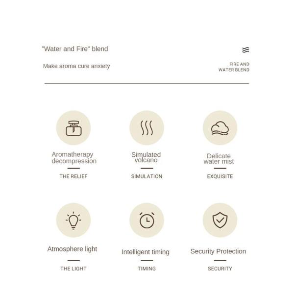 New Mini 400ml Flame Air Humidifier Ultrasonic Oil Diffuser Warm Light Simulated Volcano Flame Aroma Diffuser Humidifier