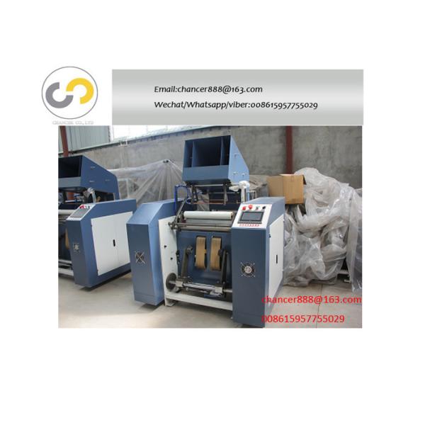 Automatic 2.2kw 500mm width stretch film rewinding machine for PE, PP,PVC film