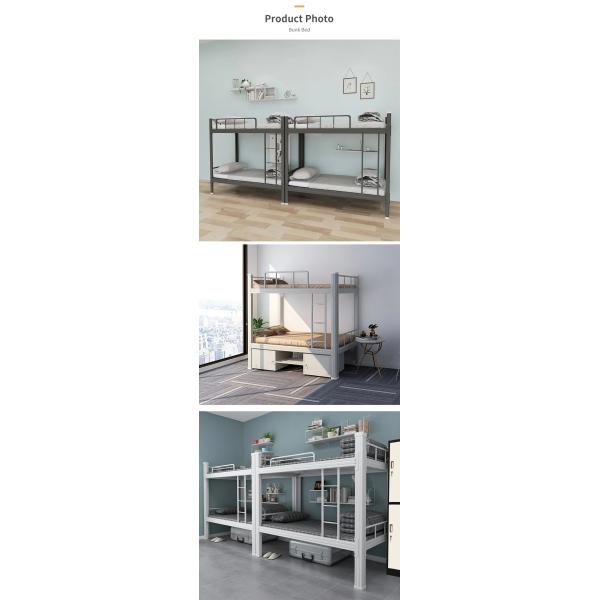 MDF Board Steel Double Bunk Bed Knock Down Dormitory Bunk Bed