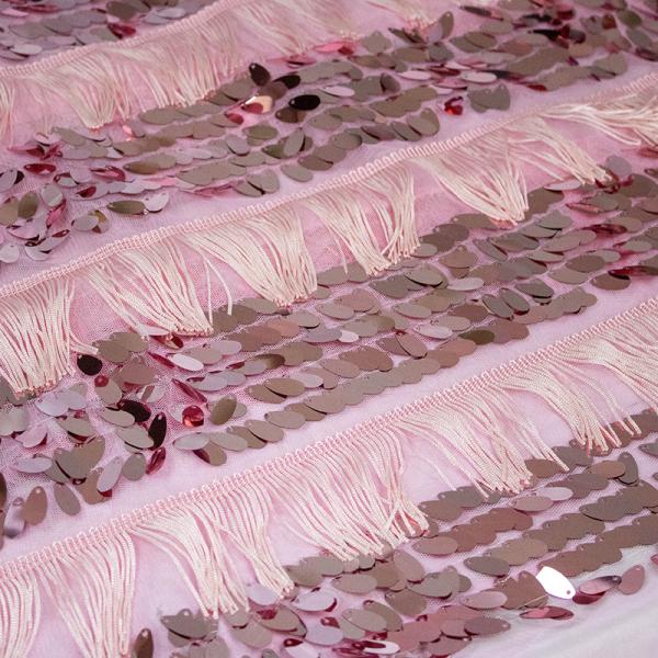 2021 New Style Sequin Embroidery Fabrics Tassels Upholstery Fabric Sequence Fabric for Garments Accessories