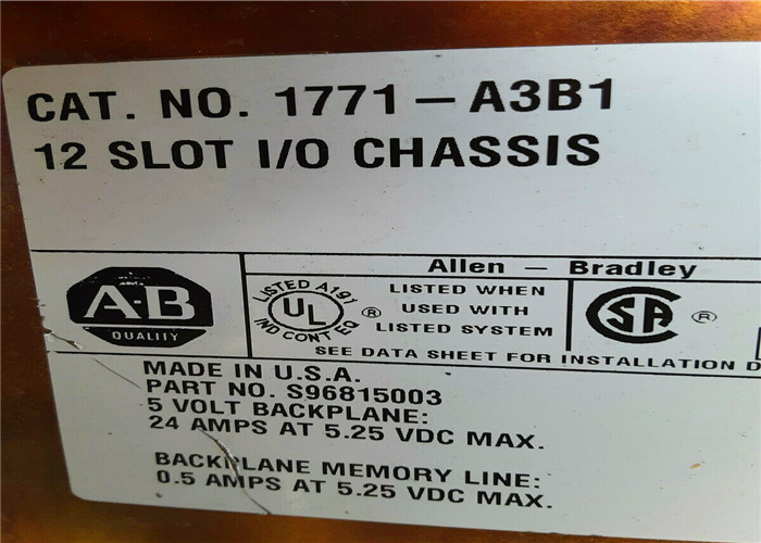 ALLEN - BRADLEY Input Output Module 1771-A3B 1771-A3B1 Series B 12- Slot I / O