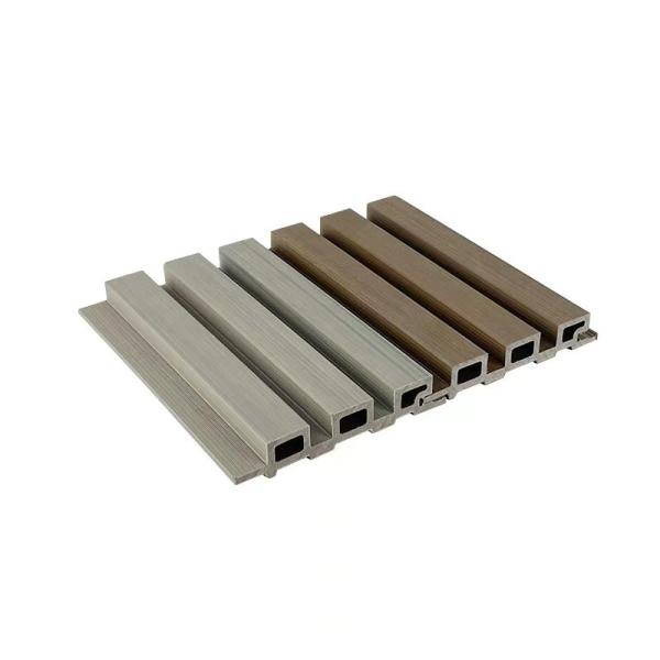 Cheap 23x135mm WPC Cladding Panel Wood Plastic Composite Fluted Plank Wall Panel Interior Brown for sale