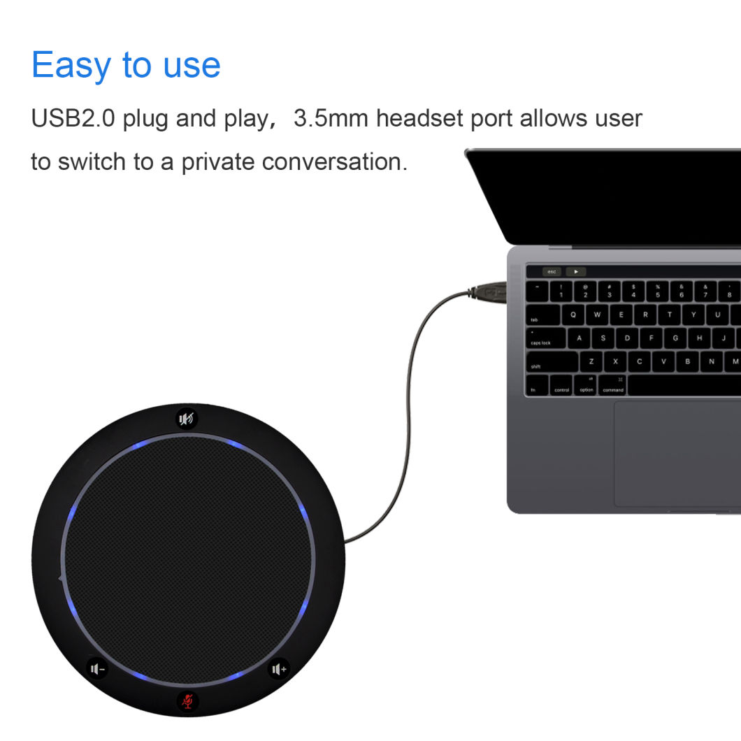 Factory Price Omnidirectional USB Conference Microphone for Skype Desktop Computer Mic Speaker Speakerphone 360d Audio Pickup