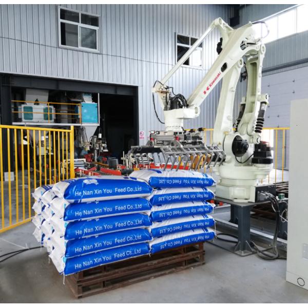 Bottle Box Automatic Palletizer Machine For Bags Animal Feed Poultry Pellet