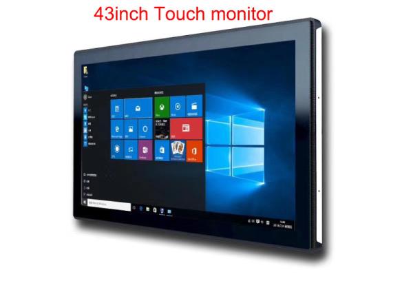 Cheap 43 Inch Big Screen DVI Capacitive Touch Panel Monitor 1080P 10 Points for sale