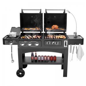 Best Flame Safety Commercial Kitchen Equipments Dual Fuel GAS / Charcoal BBQ Outdoor Combo Grills wholesale
