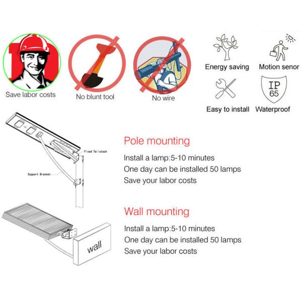 installation 3-8m height motion sensor LED solar street lights all in one with night sensor for smart road lighting