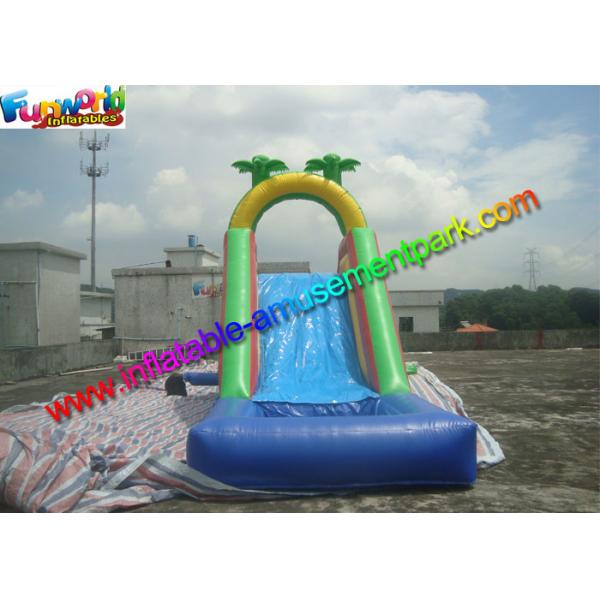 Customized Palm Tree Inflatable Water Slide Pool , Swimming Pool Slide With PVC
