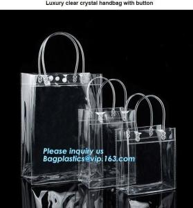 China Customized PP/PVC/PETclear plastic gift bag, Reusable Single bottle wine bag Pvc wine bottle gift bag, plastic transpare on sale