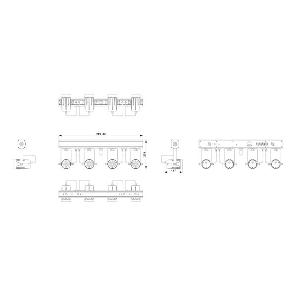 Narrow Beam 50Hz 16CH 80 Watt Stage LED Effect Light