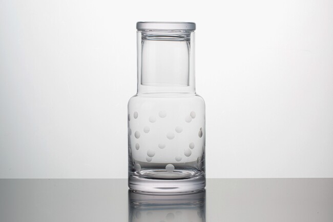 36 Oz Lead Free Glass Water Pitcher Handmade Bedside Water Carafe With Cup