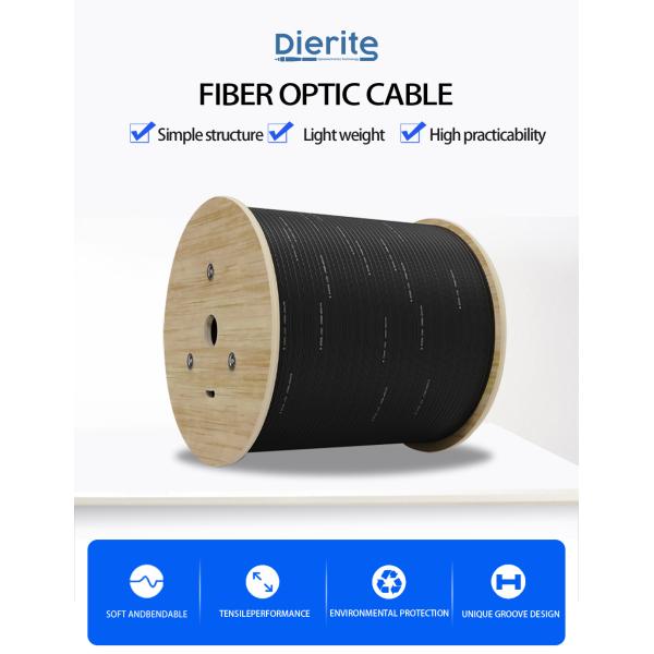 1000m/ Roll Outdoor Fiber Optic Cable 1 Core 3 Steel Wire G657A1 FTTH Drop Cable