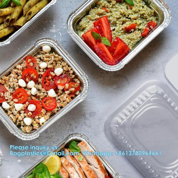 2.25LB (8.5"X6") Oblong Pans - To Go Containers With Lids - Disposable Tin Foil Pans Catering, Meal Prep
