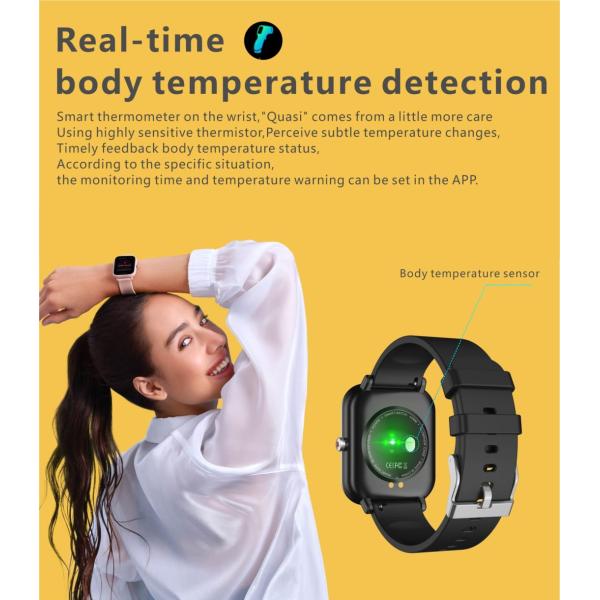 1.7 Inch TFT High-Definition 240*280pixel Full Screen Touch Temperature Monitoring Music Control Multiple Dials Q9PRO Smart Watch