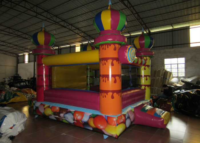 Small inflatable bouncer with net around / inflatable ball pool bouncer colourful inflatable mini balloon jumping house