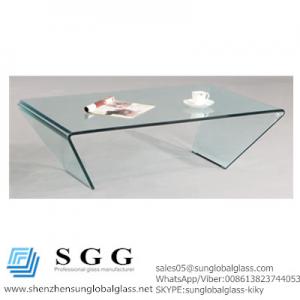 Best Grade A high quality 46x28 Rectangle Bent Glass Cocktail Table wholesale