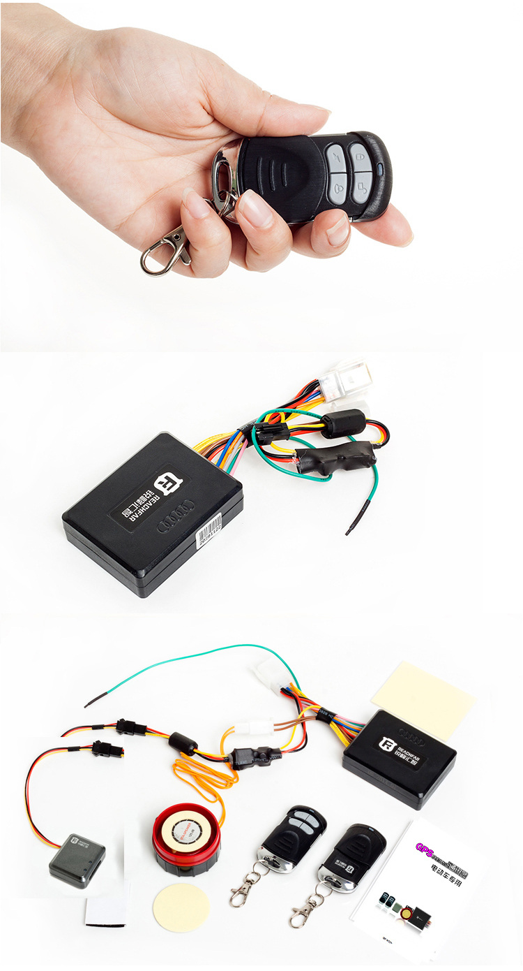 E-bike anti theft alarm gps tracker with free APP website software RF-V12+