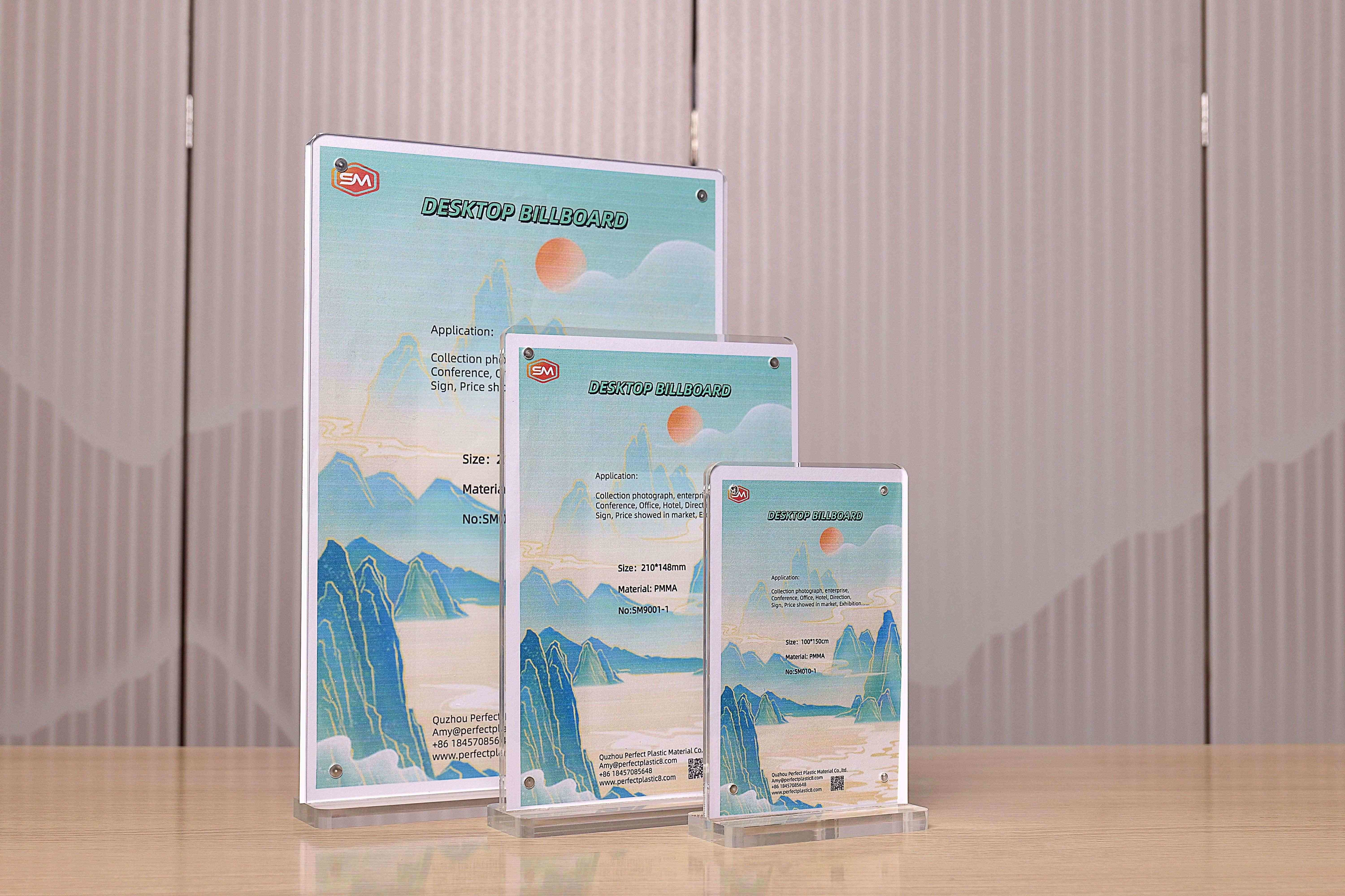 Fast Shipping Round Corner A4 Paper Menu T Shape Acrylic Sign Holder With Customized Size