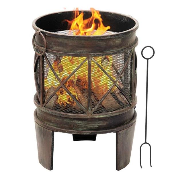 Cheap Cast Iron Outdoor Portable Charcoal Fire Pit Heavy Duty Metal Grate Bronze for sale