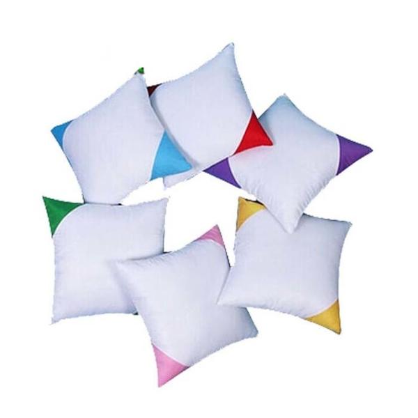 Photo Printing Polyester Pillow Cases For Sublimation With Colored Corner