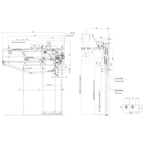 Elevator Door Components Silde Opening Door Operator Using VVVF Technology