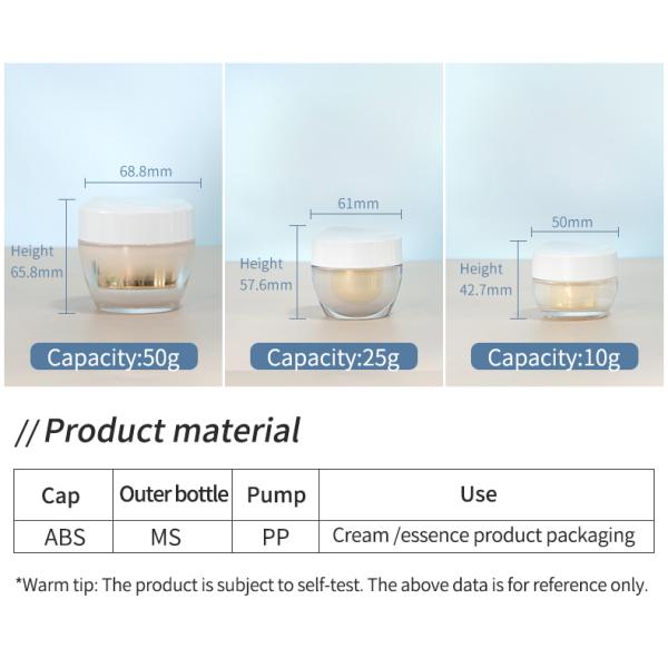 Customized Cosmetic Packaging Set 40ml 100ml 130ml Acrylic Jar With Lid