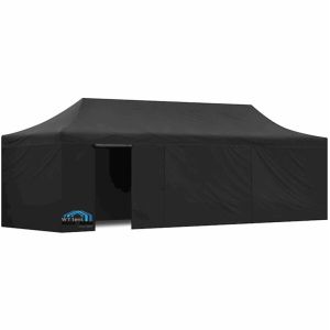 Large Foldable Canopy Tent Hexagon Aluminum Profiles Clear Windows