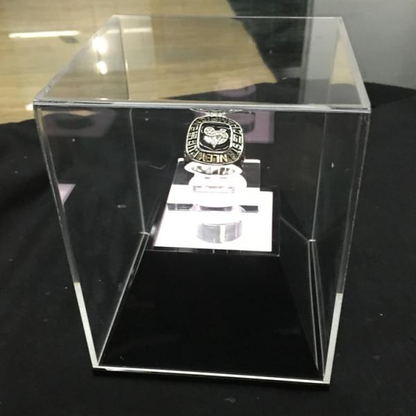 Acrylic Clear Basketball MVP Ring Display Case Counter top Plexiglass Champion Medal Cube Holder Box