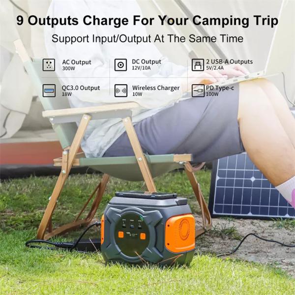 Portable Power Station 300w Portable Solar Power Generator 8000 Life DC 9-12V/10A