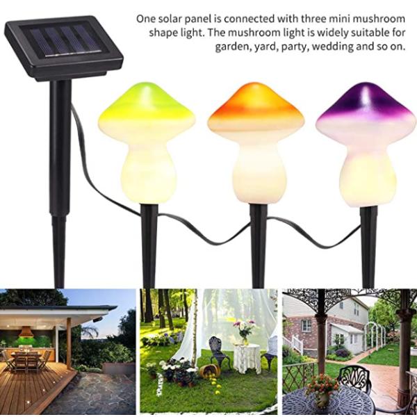 IP44 Mushroom String Decorative Solar Garden Lights