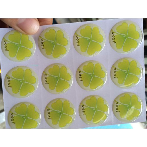Custom printed permanent self adhesive epoxy resin gel stickers
