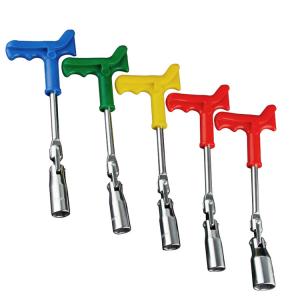 Flexible Head 14mm Car Repair Tool Spark Wrench / Plastic T Handle Spark Plug Socket Wrench