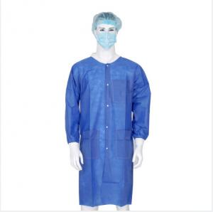 China Lint Free Disposable Lab Coat , Surgical Non Woven Gown Water Resistant on sale