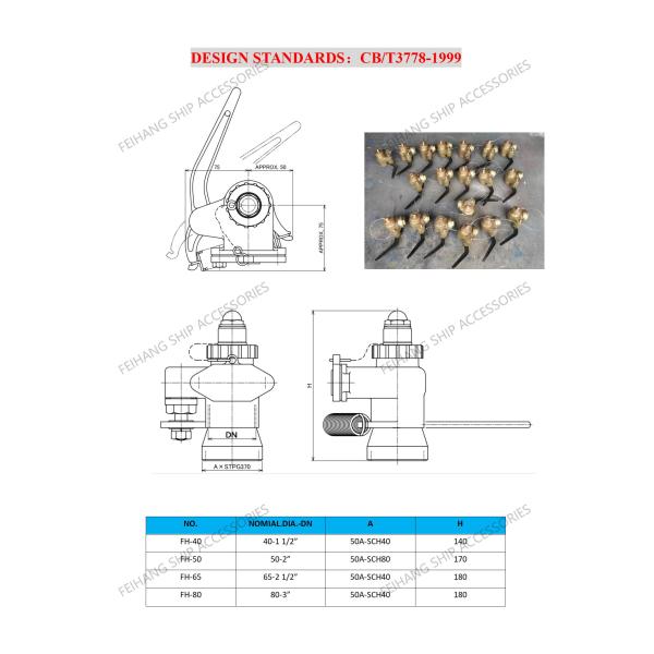 Sounding Self Closing Valve Technical Data For Fh-40a Cb/T3778-99 Material-Bronze With Counterweight